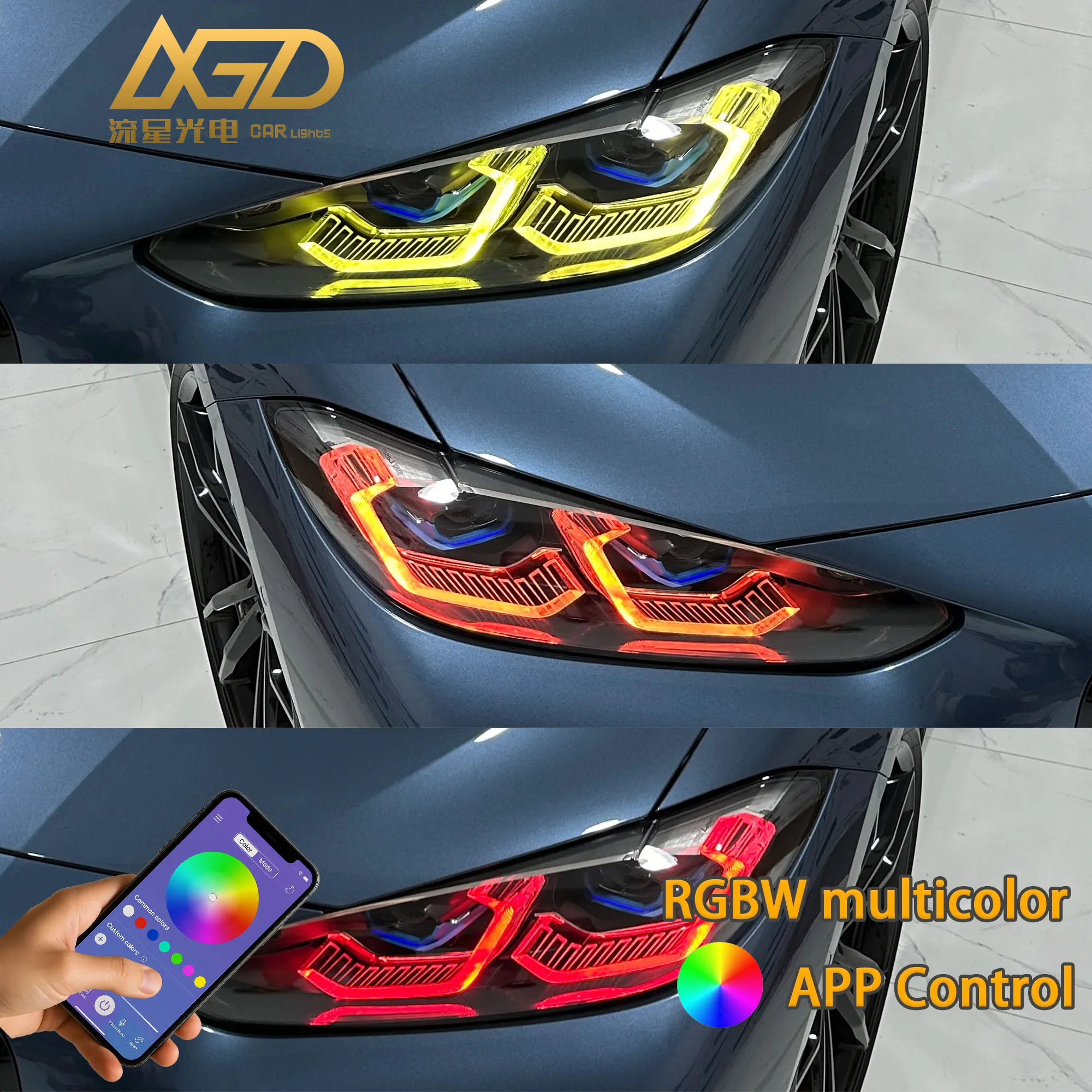 لوحة CSL Style RGBW DRL لسيارات BMW 4 Series G80 M3 G82 M4 G22 G26 تناسب المصباح الليزري لمواصفات الولايات المتحدة #1