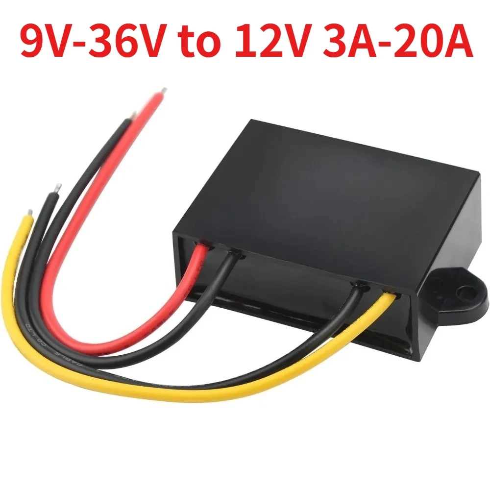 DC/DC 9V-36V To 12V 5A 60W Converter Waterproof Auto Step Up Down Voltage Regulator Transformer For Car Audio Solar Power System