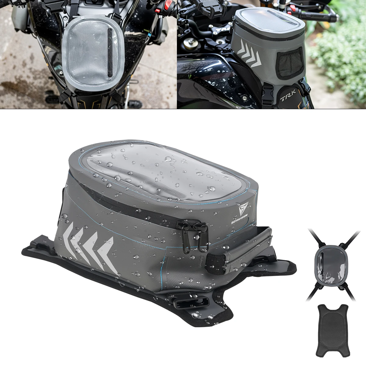 Motorbike Fuel Tank Bag Screen Touch Phone Holder Motorcycle Bag Toolkit Storage Quick Release Handbag Riding Accessories