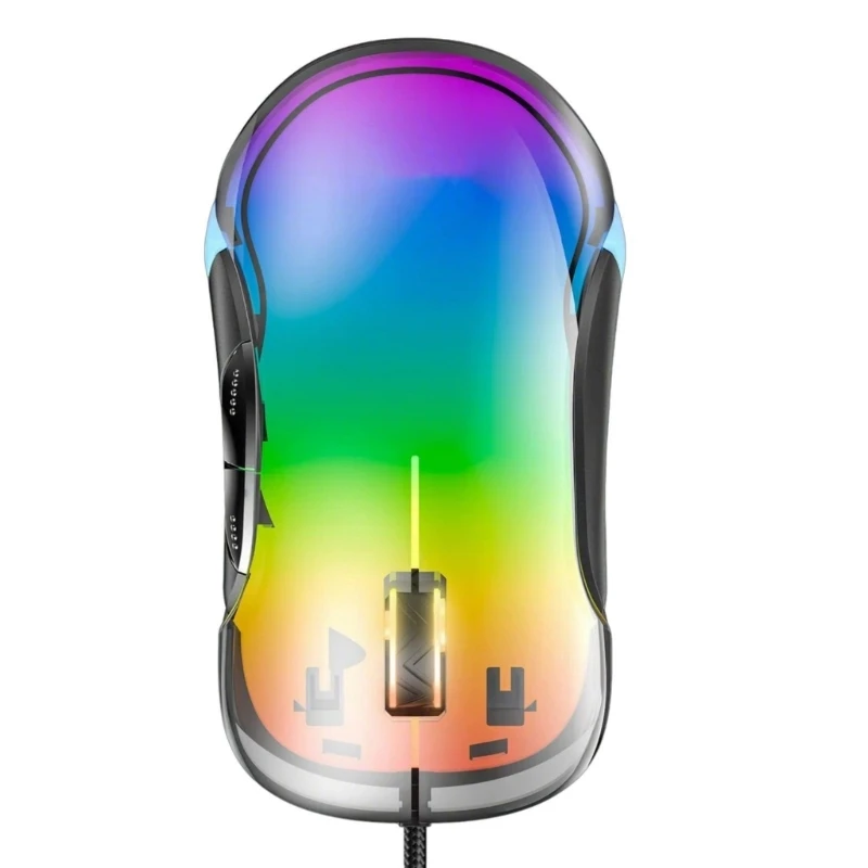 Computer Mouse with Ergonomic Design and Visual Effects for Gaming and Office Work