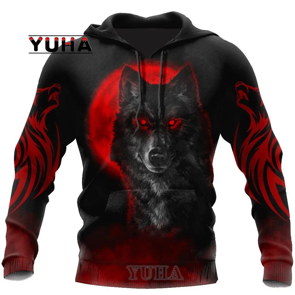 Native Wolf 3D All Over Printed Fashion Hoodies Mens Hooded Sweatshirt Unisex Pullover Casual Jacket Tracksuit