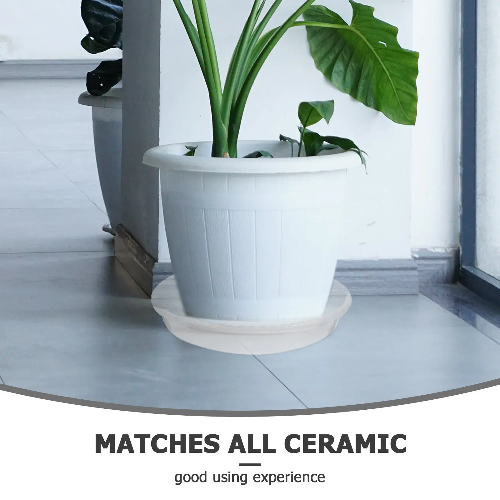 4Pcs Transparent Flower Pot Saucer Tray Reusable Plastic Plant Drip Tray Water Catcher for Indoor Plants Ceramic Clay Pots