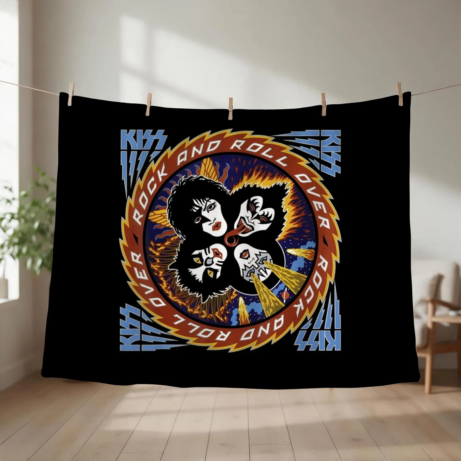 Rock and Roll Over 40 Throw Blanket couch cozy soft plush fuzzy picnic outdoor blanket