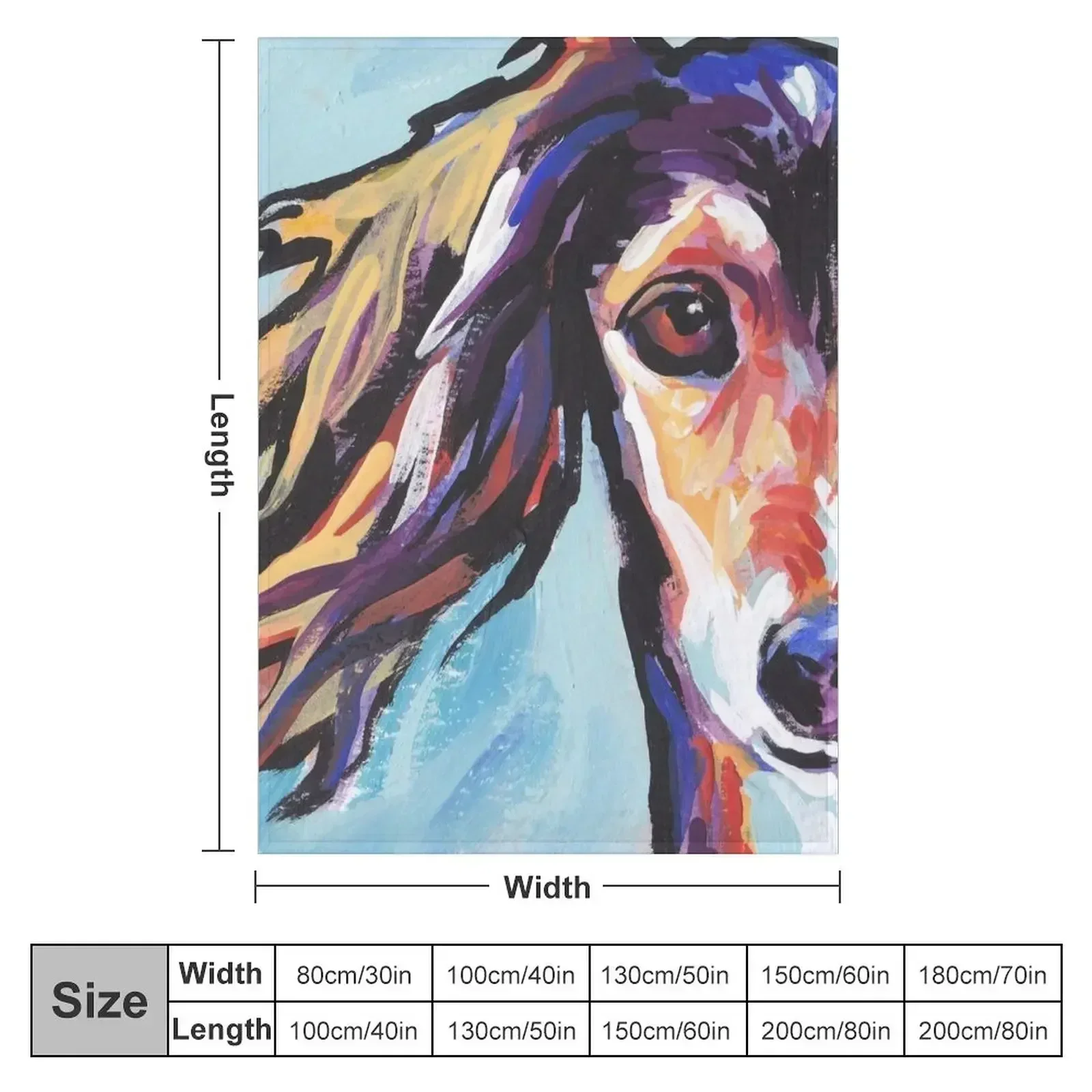 Saluki Hound Bright colorful pop dog art Throw Blanket couch cozy soft plush fuzzy picnic outdoor blanket