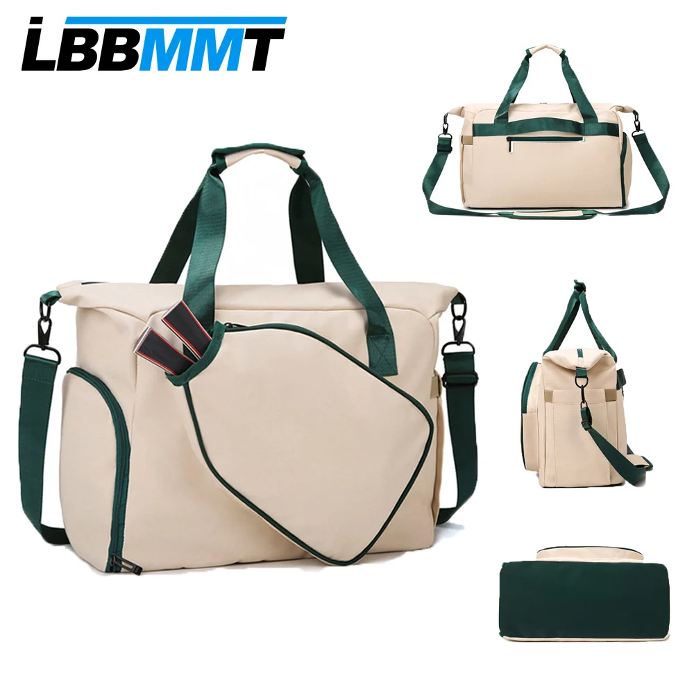 حقيبة مضرب تنس الطاولة ذات سعة كبيرة وحقيبة يد رياضية متعددة الأغراض مقاومة للماء مع حجرة للأحذية وجيب مبلل