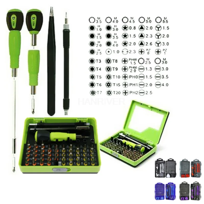 53 in 1 Screwdriver Set of Screw Driver Bit Set Multi-Bit Precision Torx Screwdriver Tweezer Cell Phone Repair Tool for Computer