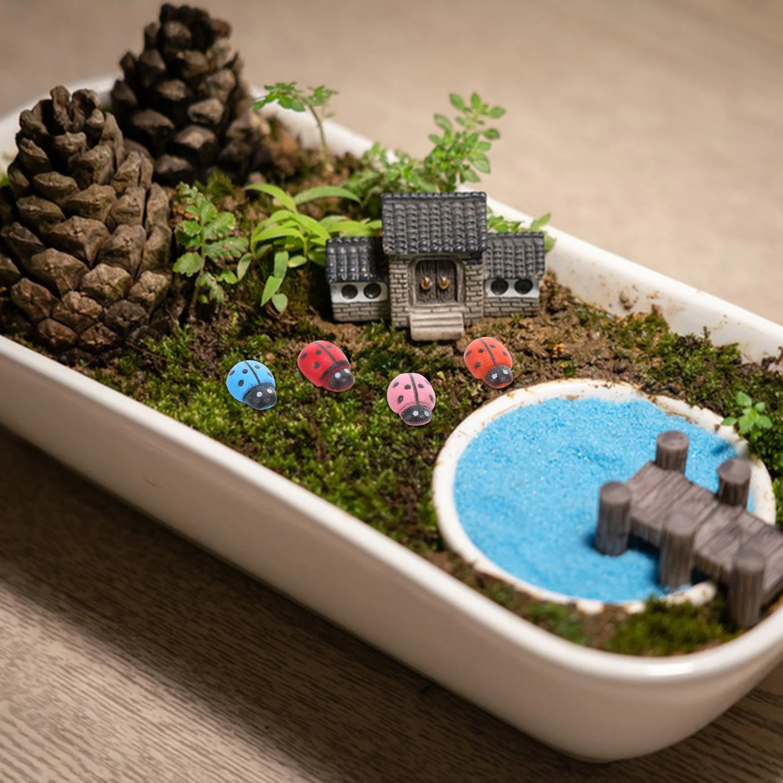 

150 Pcs Micro Landscape Ornament Garden Ornaments Decorate Mini Ladybug Craft Resin Animal Accessories Decoration Statue