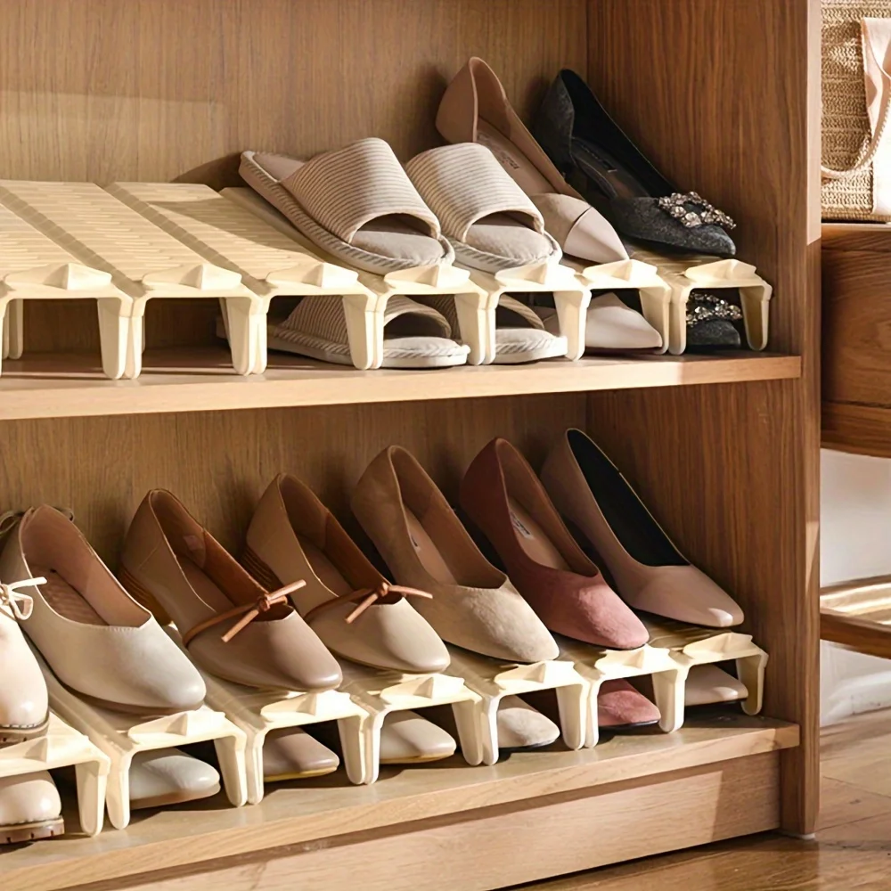 Kreatives Zusammensetzbares Schuhregal, Schuhaufbewahrungsregal für Zuhause, Schuhschrank zur Erweiterung der Kapazität, Leder- und High-Heels-Schuhregal
