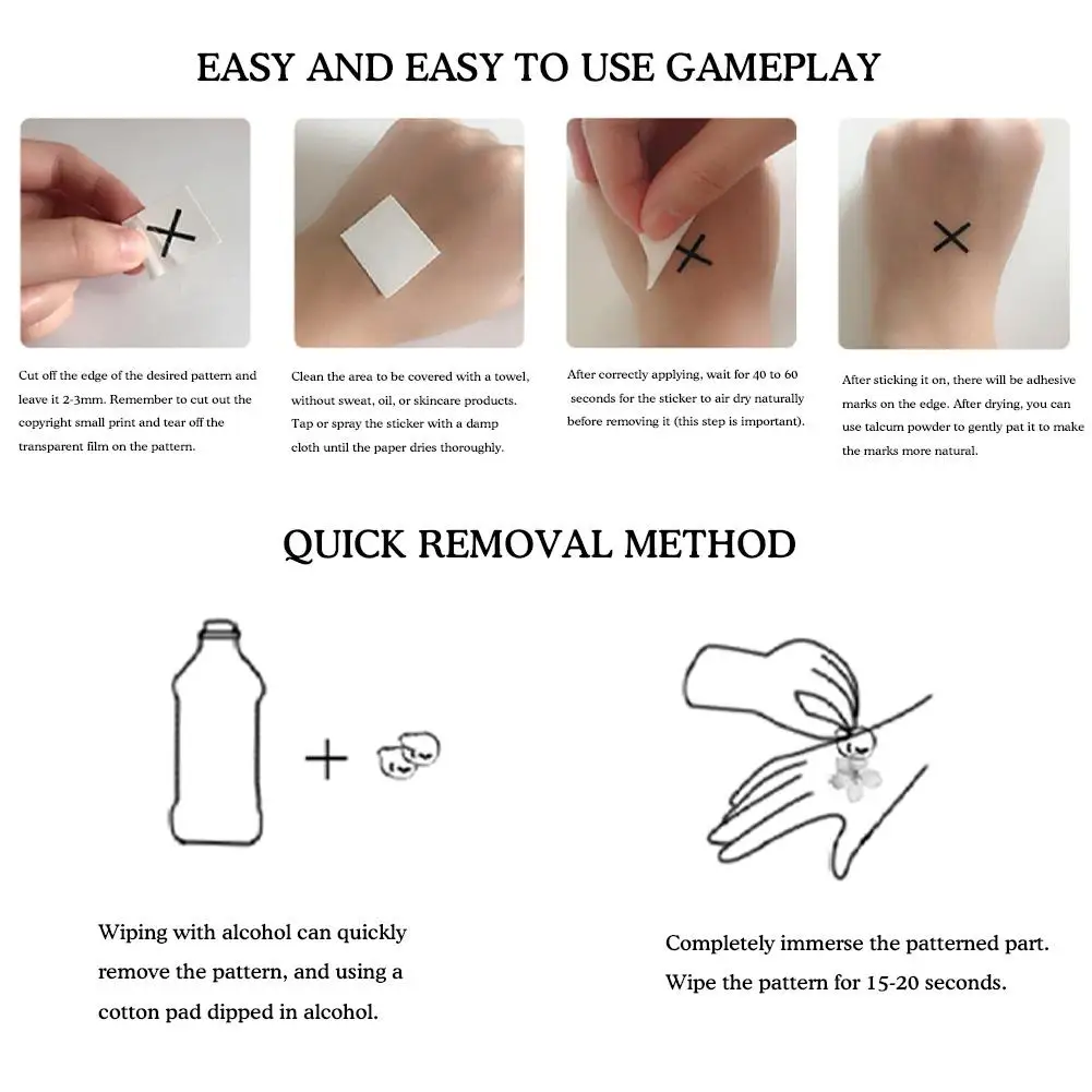 Semi-Permanent Waterproof Temporary Tattoo Stickers Wing Feather Genipin Herbal Juice Lasting Ink Fake Arm Shoulder Waist Tatoo