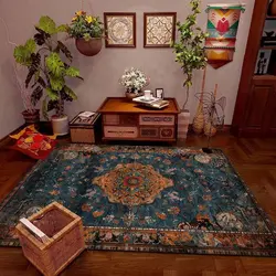 Retro Persian Living Room Decoration Carpets Luxury Large Area Rug for Bedroom Comfortable Non-slip Washroom Floor Mat Durable