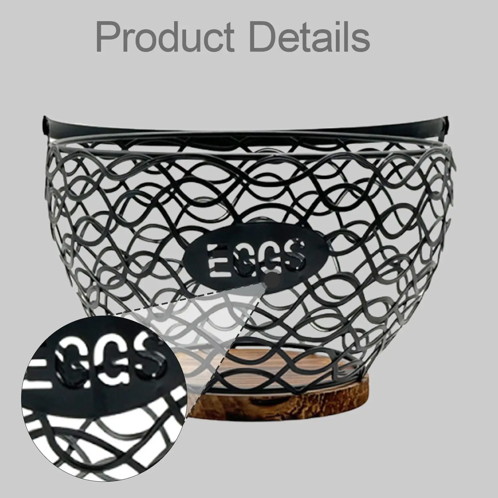 Chicken Coop Egg Basket Metal Fruit Storage Decorative Creative Ornament Organizer Suitable for Kitchen Home Office