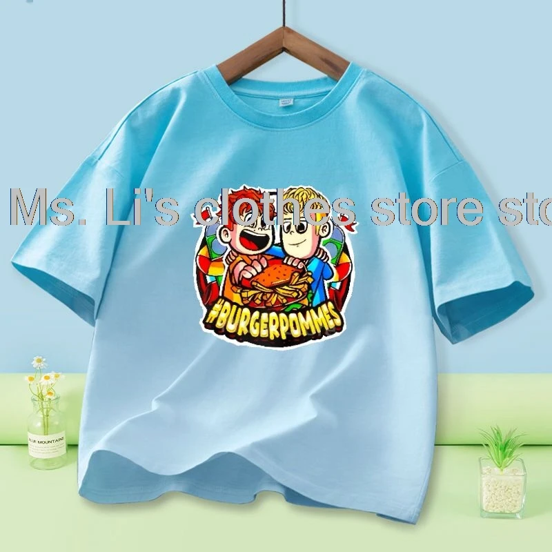 Burgerpommes Short sleeved Icrimax Paulberger T shirt cotton Tops Kids Anime Boys/girls cotton Tees Fashion Tops Casual Clothing