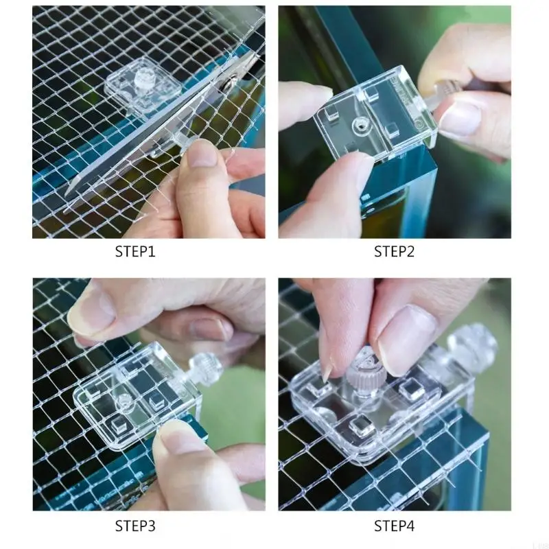 L4MB 2-pack Fish Cover Net Clamp Aquarium Screen Net Anti-Jumping Net Clip