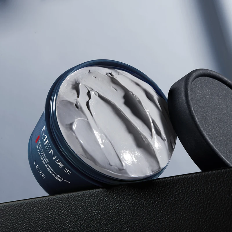 قناع طين لتنظيف حمض الساليسيليك للرجال، قناع منعش ذو ملمس ناعم للتحكم في الزيت، قناع تقشير، تنظيف عميق، تنقية المسام