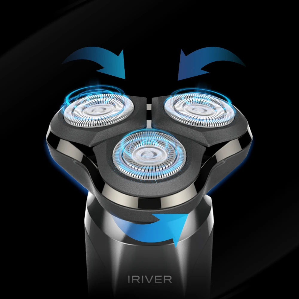 ماكينة حلاقة كهربائية Iriver Iys-100 محمولة من النوع C للشحن الجاف/الرطب برأس مغناطيسي Led لاستخدام مستوى البطارية أثناء السفر