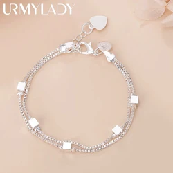 NEW Fine Original luxury 925 sterling silver charm chain Bracelets for women party Wedding engagement Jewelry gifts 20cm