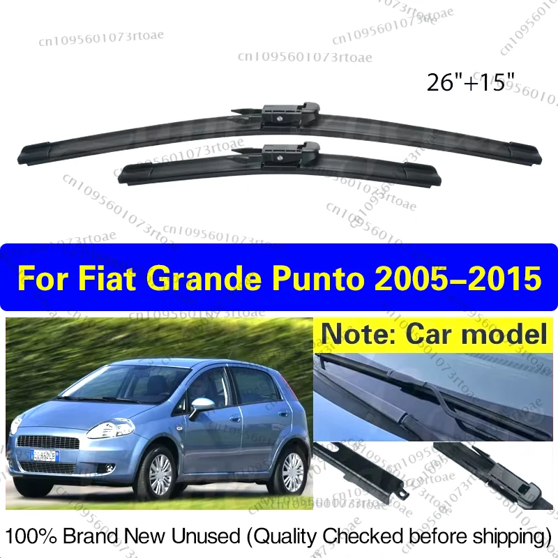 

Car Front Wiper Blades For Fiat Grande Punto 199 2005-2015 Windshield Windscreen Window Car Rain Brushes Car Accessories 26"+15"