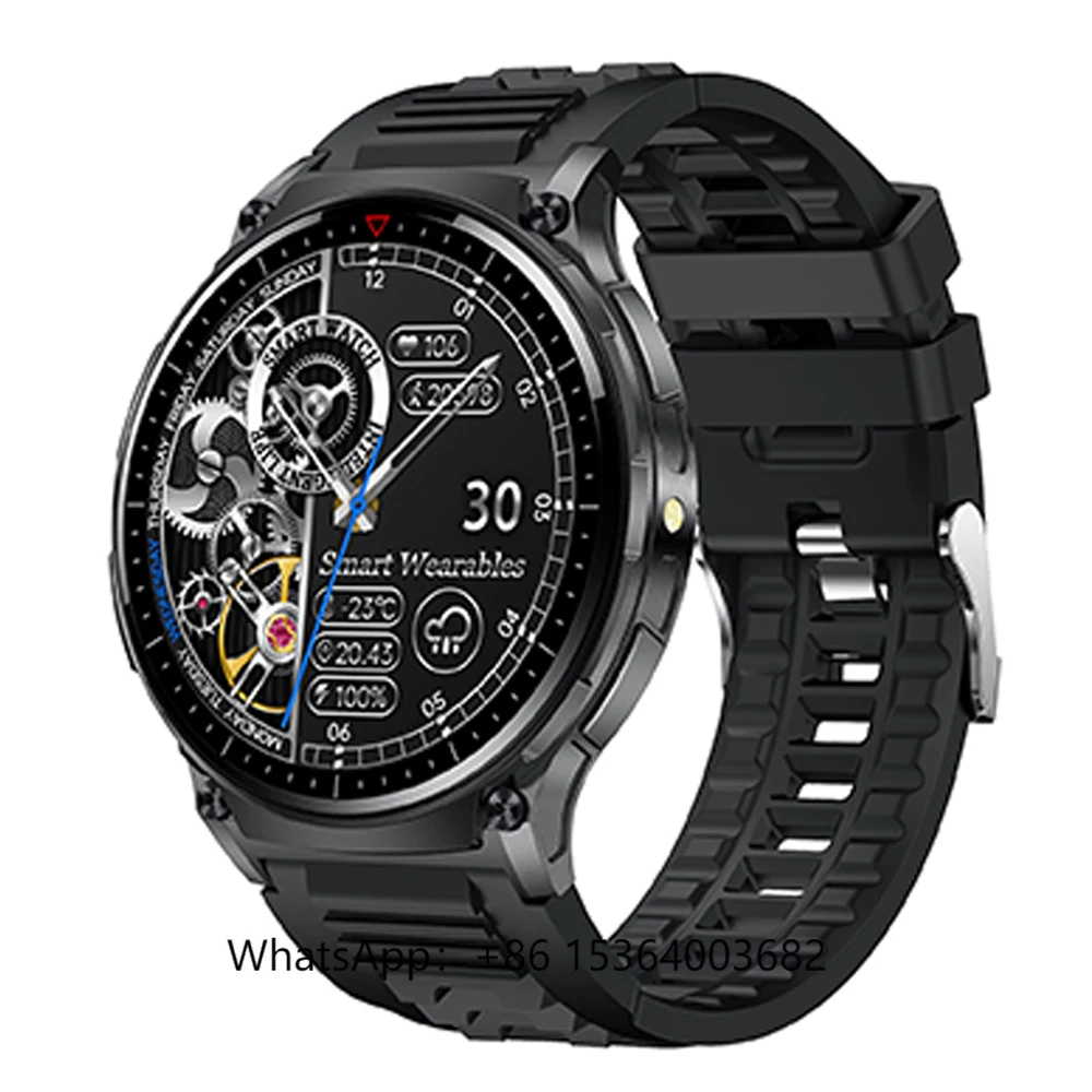 

TJXL-2024 Smart Watch QW50 Men Outdoor Sport 1.39inch Smart Watch Flashlight Compass NFC Waterproof Health Monitoring Smartwatch