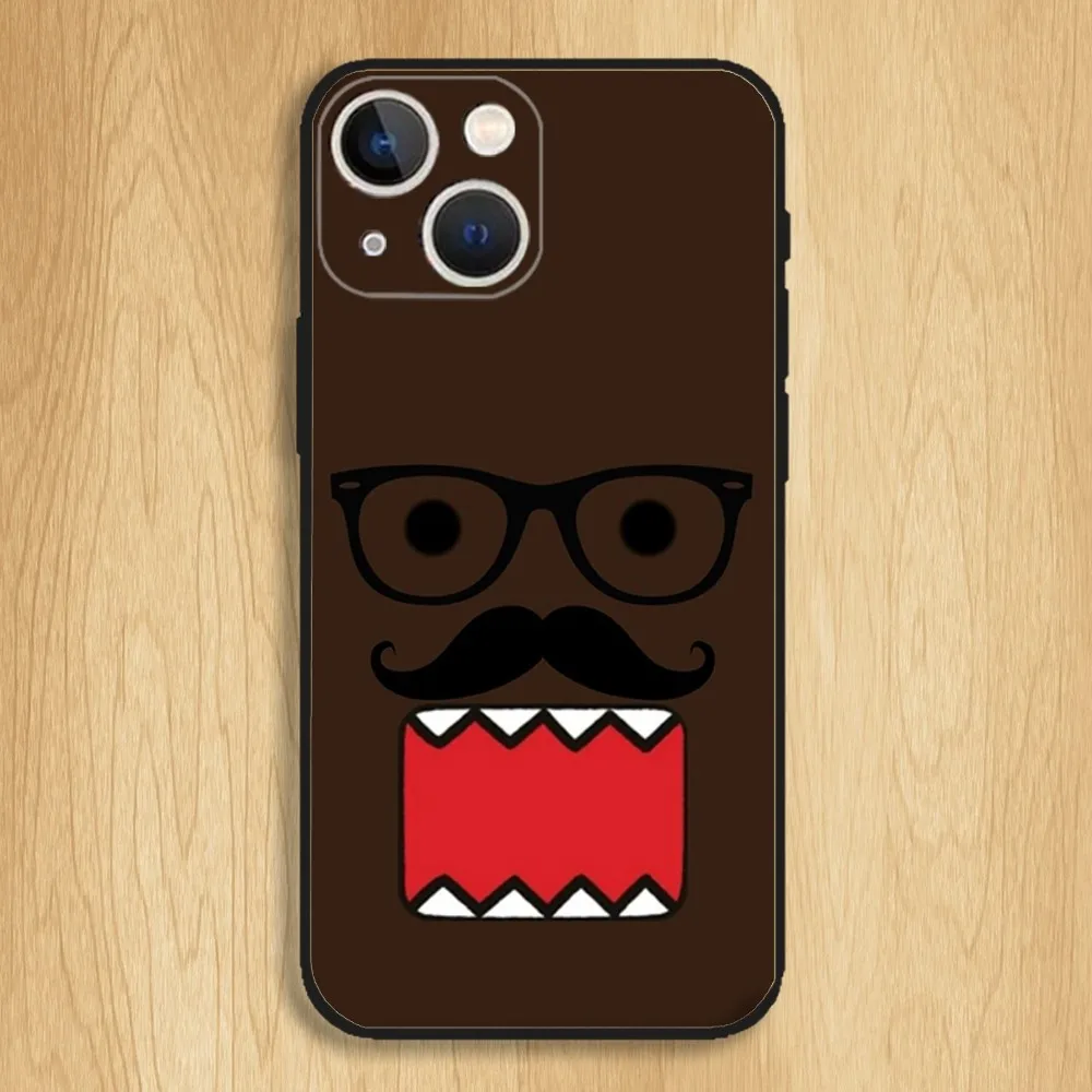 Cute Domo-kun Phone Case For iPhone15,14,13,12,11,Pro,Max,Plus,Mini,X,XS,XR,8,7,6,S,Plus,SE Soft Black Case