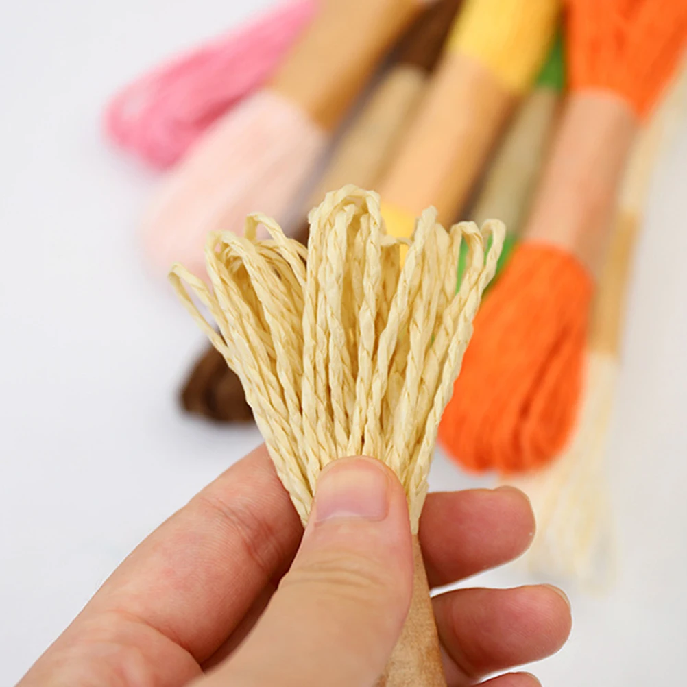 

Colored Paper Rope 12 Roll Thick Braided Craft Ribbons Gift Wrapping Porcelain Product Tying Scrapbooking Wedding Jewelry