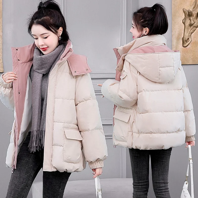 

2023 New Cotton Clothes Women's Winter Thickened Korean Style Design Cotton Clothes Small Short Student Cotton Jacket Jacket