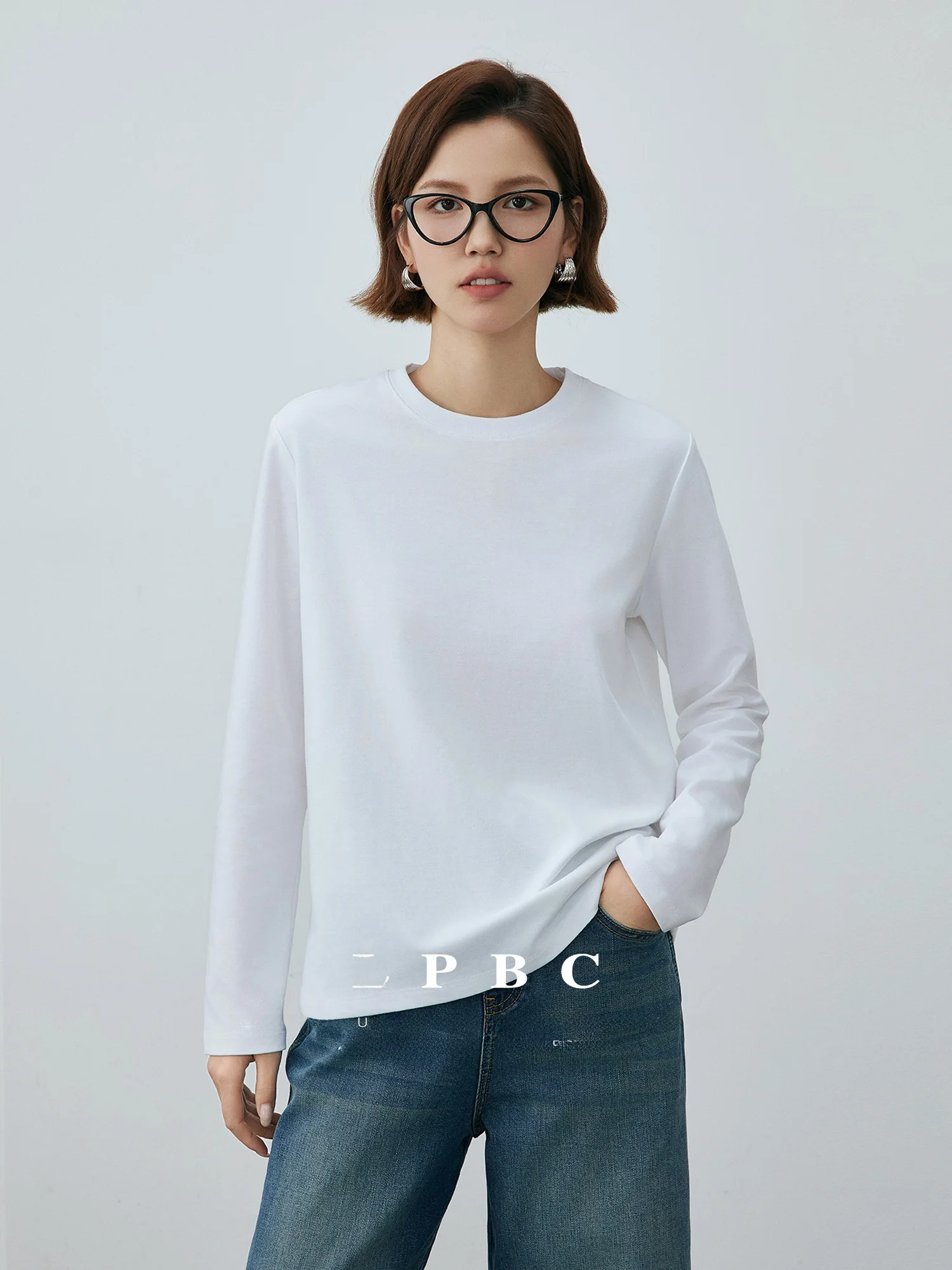

Fashionable round Neck Long Sleeve T-Shirt JDJX Commuting Layering Tool Cool Sensation Sun Protection Xinjiang Cotton