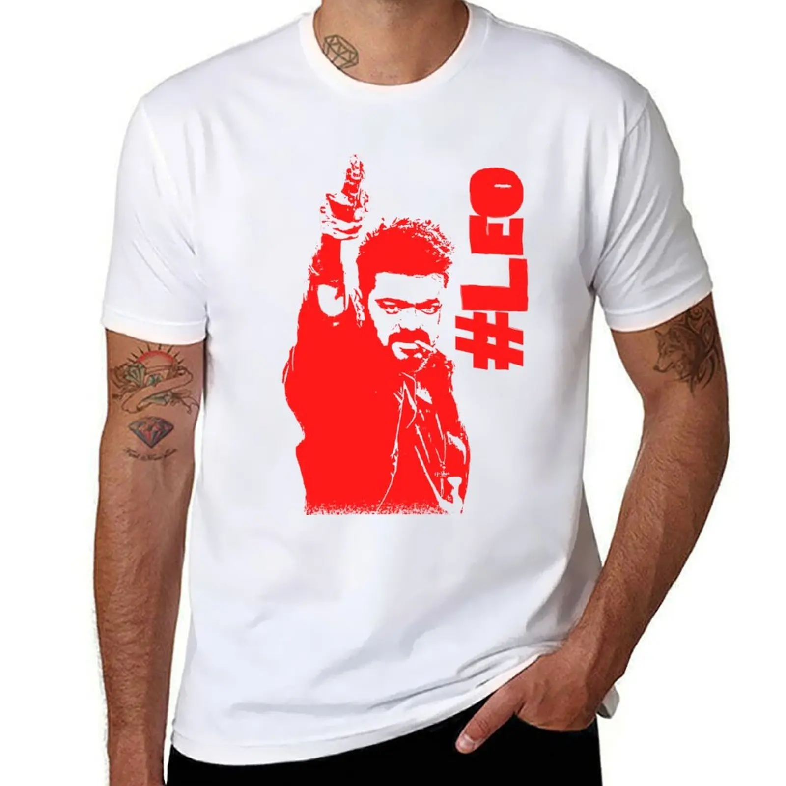 

Leo movie poster 2 T-Shirt man t shirt cotton high quality black cotton t-shirt plain for man package T-Shirt