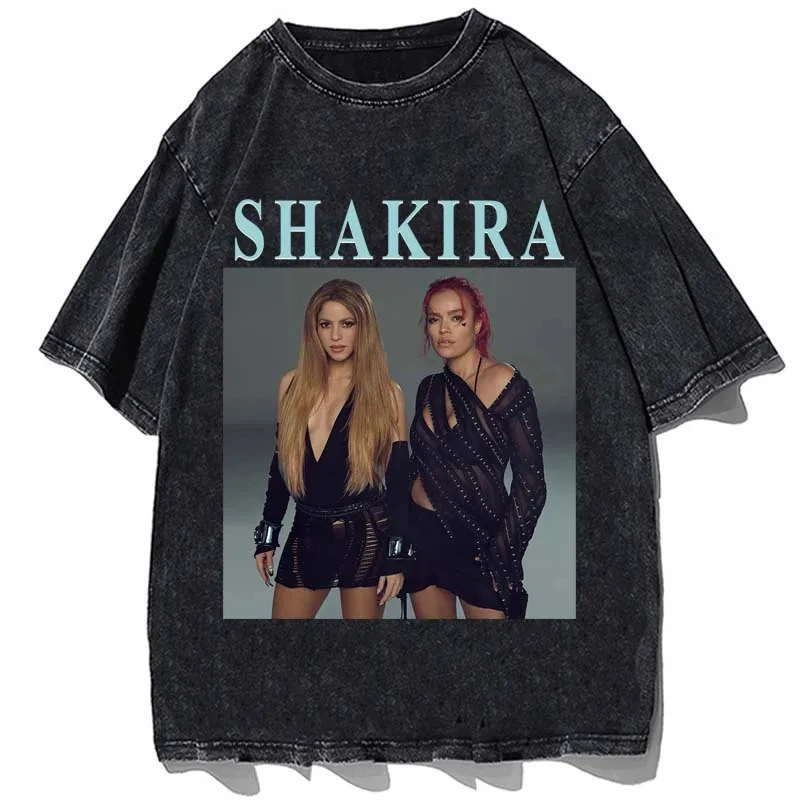 Singer Shakira T Shirt BZRP Music Sessions Fans T-shirt Women Hip Hop Streetwear Unisex Camisetas Vintage Aesthetic Clothes