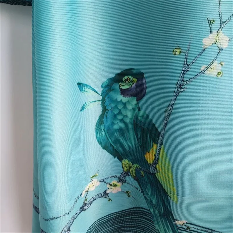 Long Dresses Evening Dresses Summer Pleated Retro Temperament Plus Size Loose Pleated Skirt Palace Flower-and-Bird Print Dress