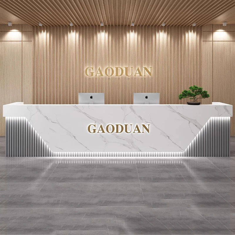 Company Hotel Reception Desks Minimalist Design Modern Simple Reception Desks Executive Long Comptoire Accueil Office Furniture