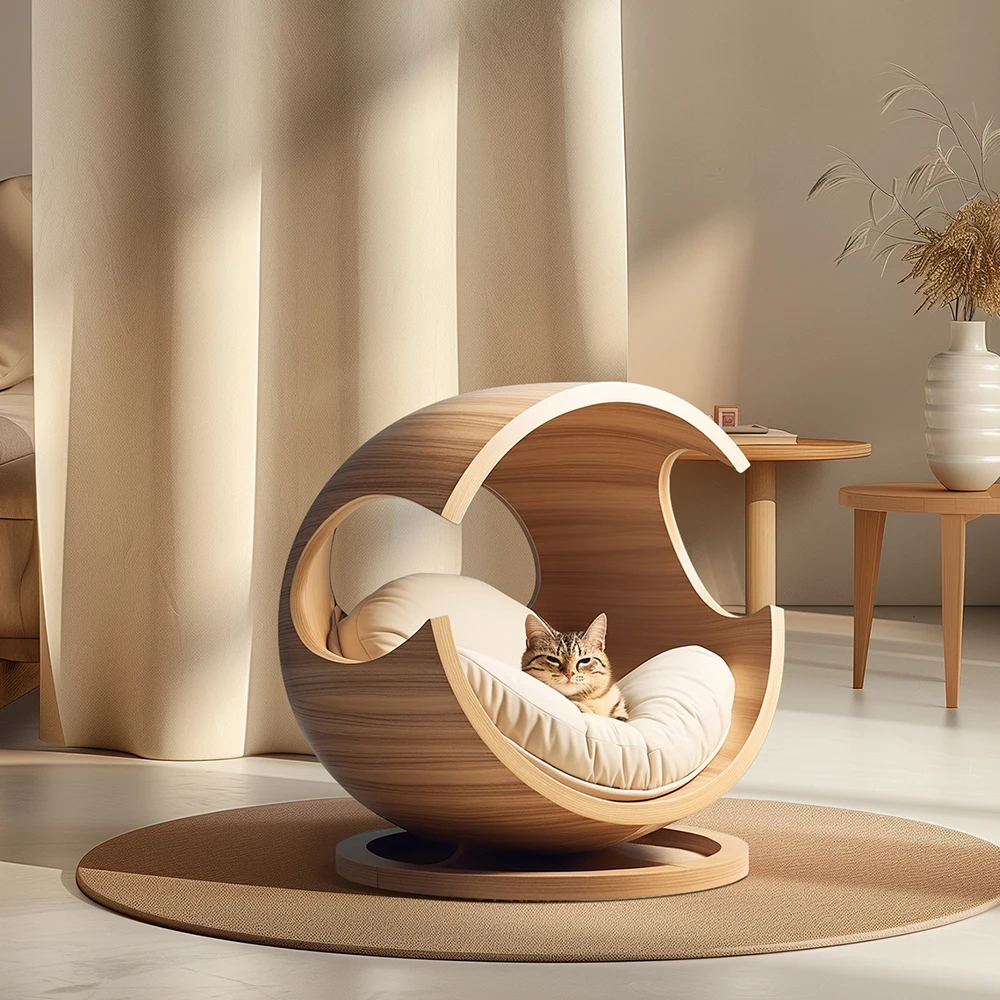 ZModern Cat Beds & Furniture Pet Condo With Kitty Bed Luxury Cozy Cat Cave Bed Cat HouseZ