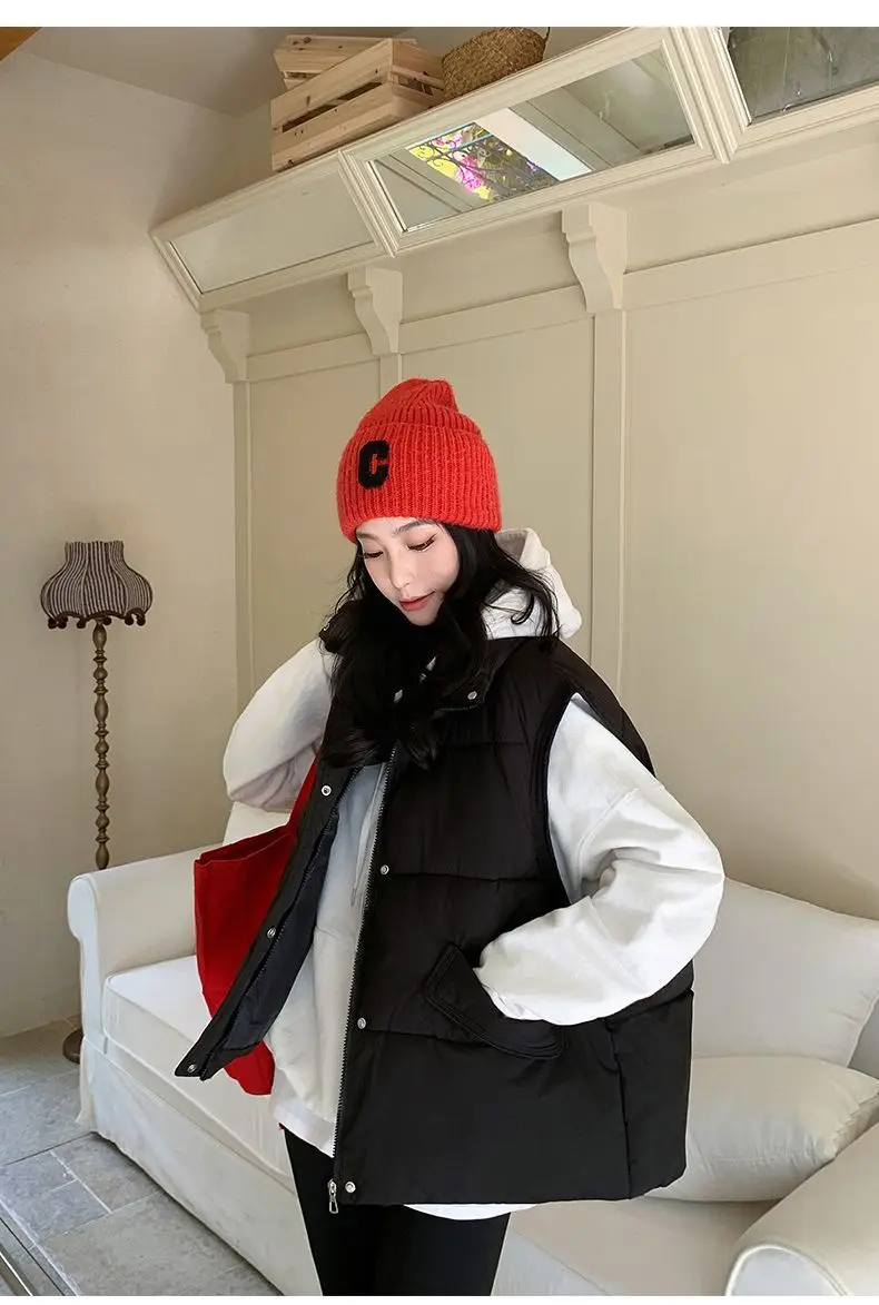 

Vests Waistcoats Thick Womens For Woman Long Spring Anti-Wrinkle Cotton Regular Fit Minimalist Style Urban Daily Commute Vintage