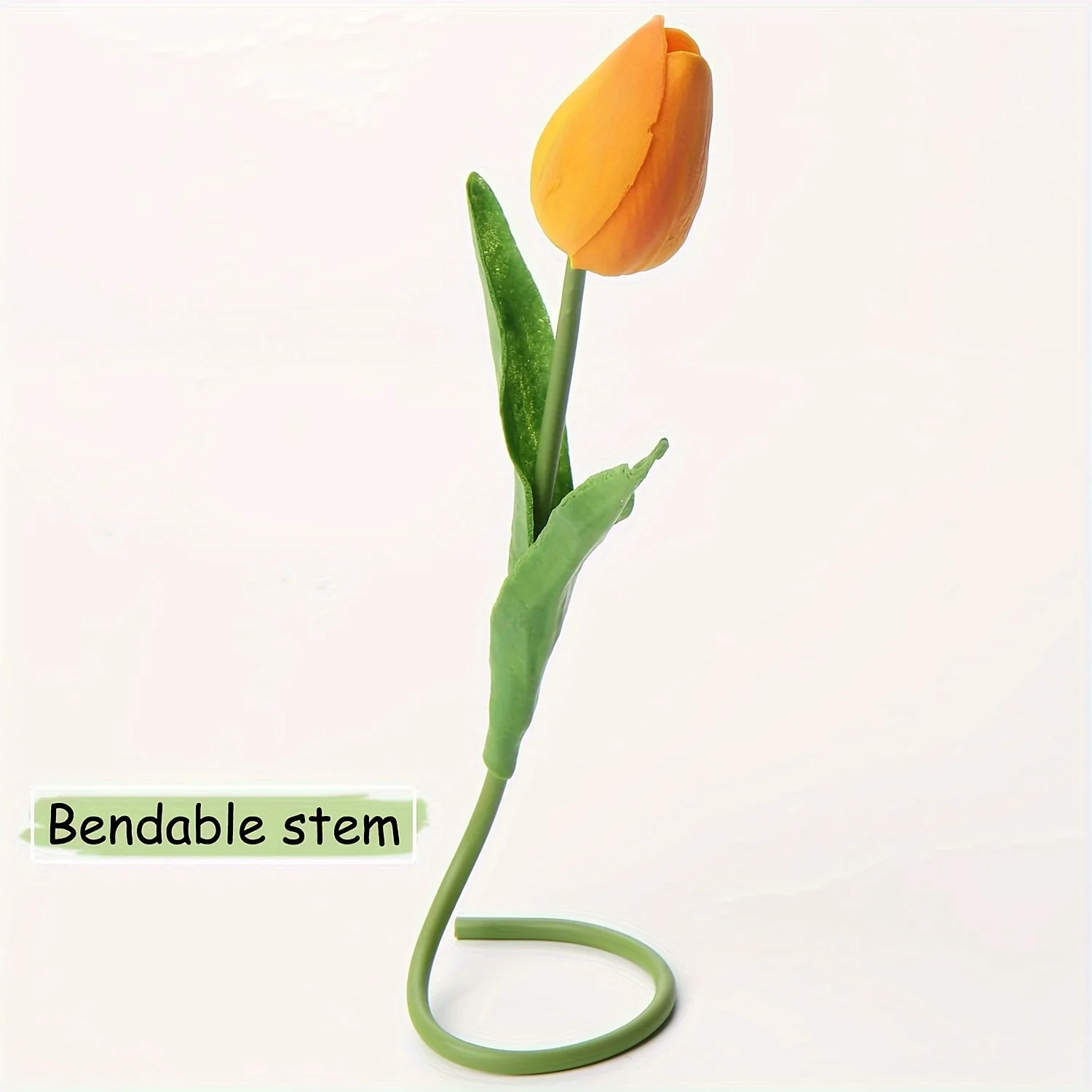 20pcs Orange Tulips Artificial Flowers, Real Touch Fake Tulips Fake Flowers For Decoration, 13.5