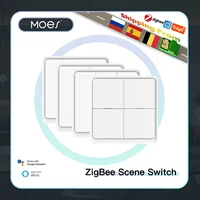 MOES 4 Gang Tuya ZigBee inalámbrico 12 interruptor de escena controlador de botón alimentado por batería escenario de automatización para dispositivos Tuya