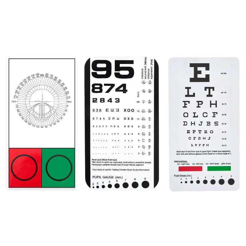 Near Eye Chart Astigmatism Disc Red and Green Test Card Optical Shop Optometry 40cm Presbyopia Test Vision Inspection Tool