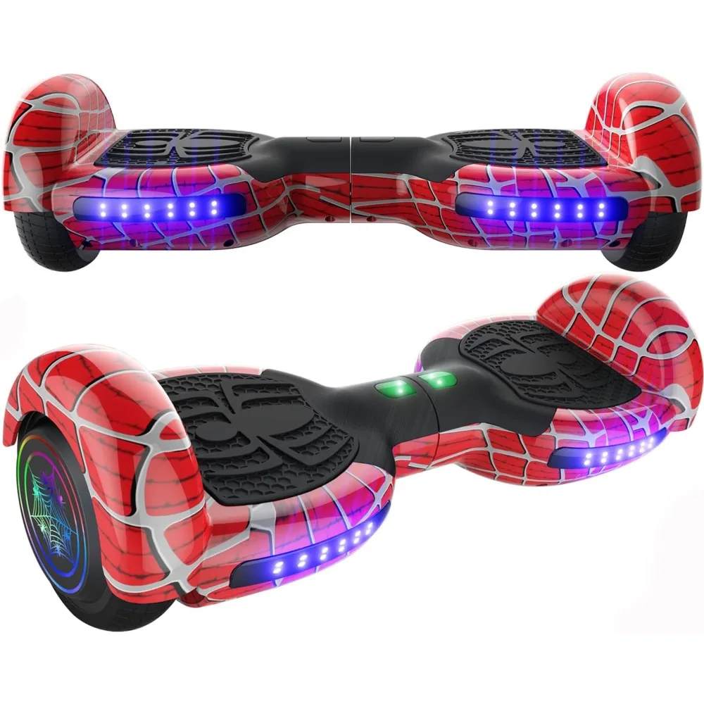 Hoverboard Spider-Pattern per bambini dai 6 ai 12 anni, con altoparlante Bluetooth e luci a LED Hover Board da 6.5 ", certificato di sicurezza UL2272