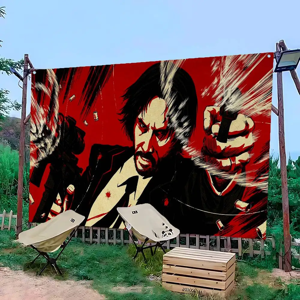 J-John-Wick Stylish-Vengeful Retro Flags Multiple Choice Living Studio Booth Interior Decoration Banner