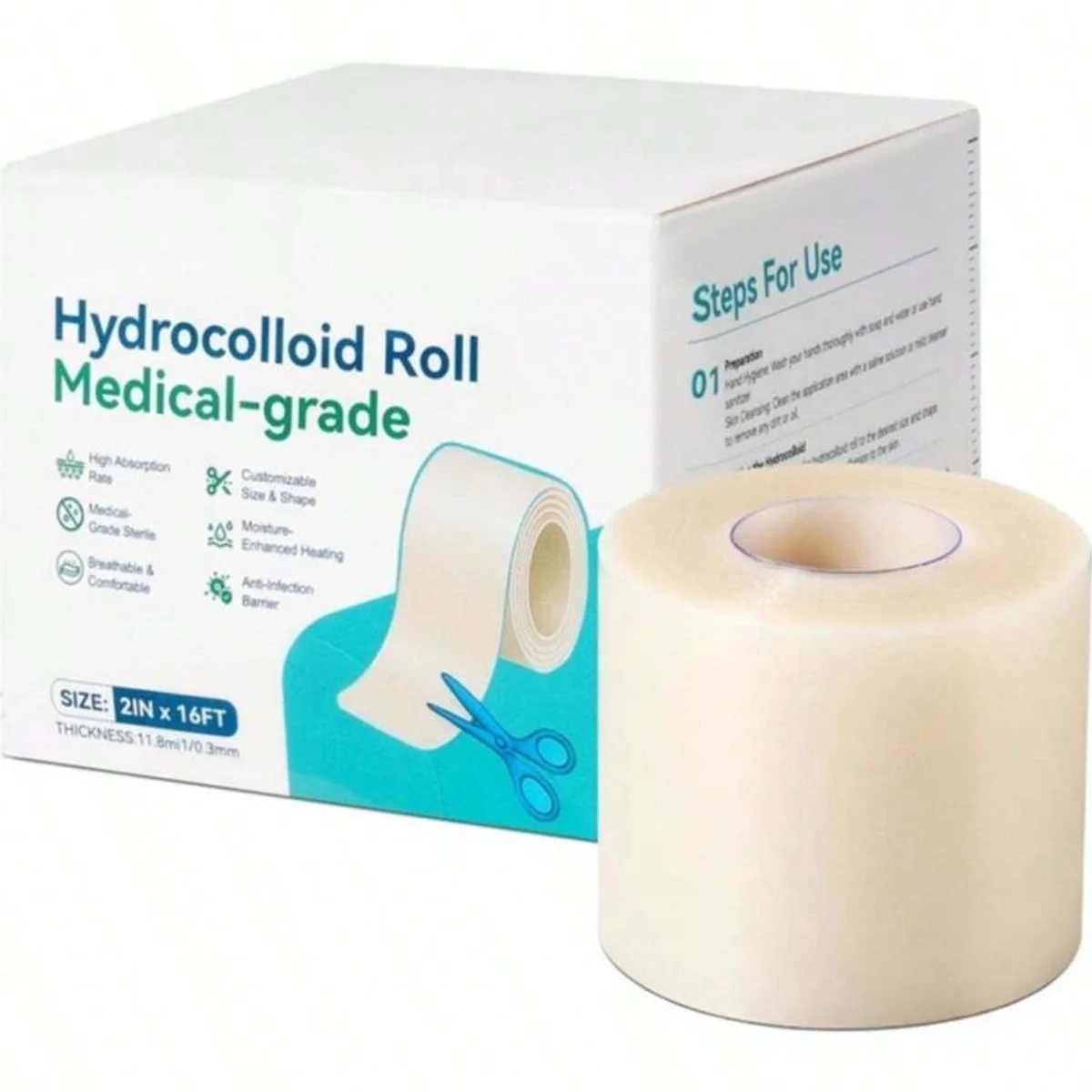 Large-size hydrocolloid roll anti-wear patch, flexible and skin-friendly hydrocolloid patch tape, waterproof hydrocolloid, hand