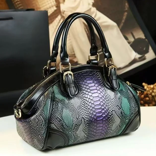 

2026 Новая мода змеиный узор женские сумки Европейский дизайнер из искусственной кожи на плечо женская брендовая роскошная сумка через плечо для девочек