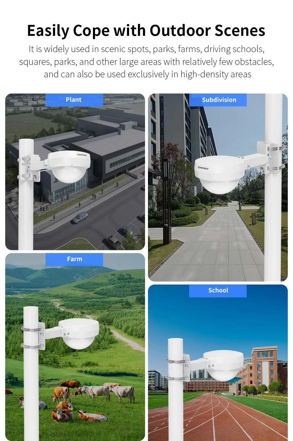 Imagem -06 - Potência Wifi Roteador ao ar Livre 2.4g 5.8g Dual Band ap Ip66 Ponto de Acesso ao ar Livre 360 ° Tampa Wifi Extensor Ax3000 Alta