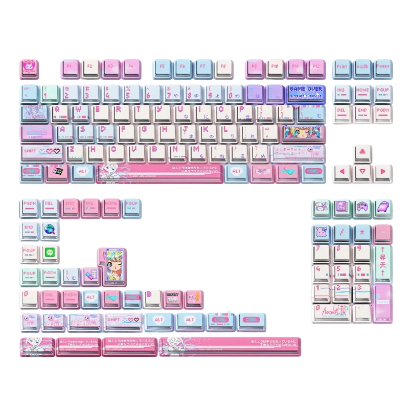 Gorąca Wyprzedaż Klawisze z Motywem Gry \"Needy Girl Overdose\", Personalizacja Klawiatury Mechanicznej, Anime, Różowe, Słodkie, Kreskówkowe, Festiwalowy Prezent — zdjęcie produktu 7