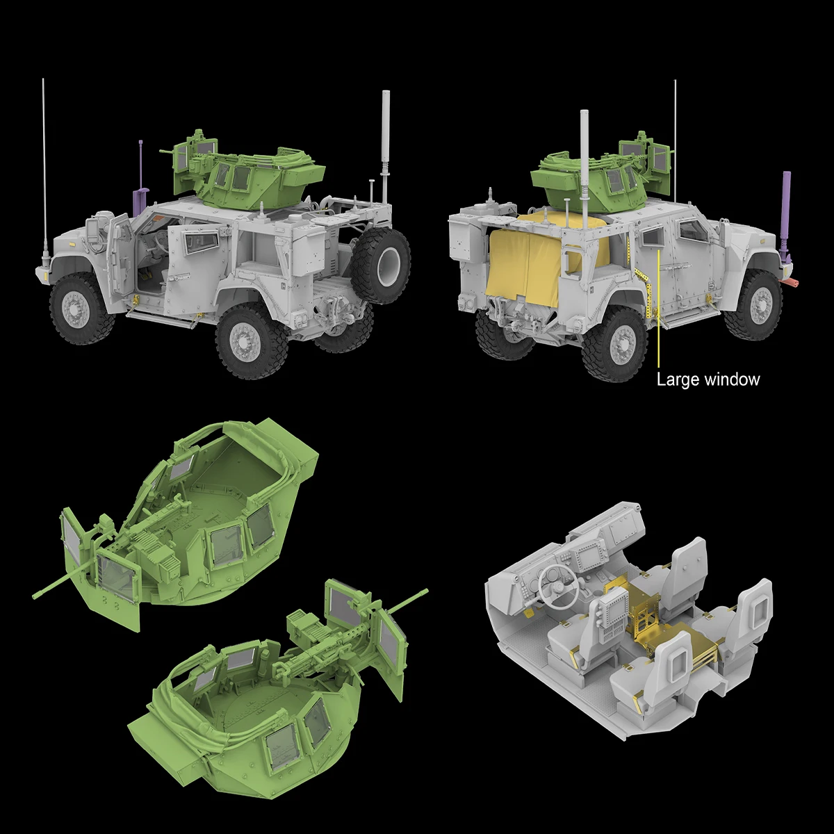 نموذج جديد من رايفيلد تجميع السيارة 1/35 Usmc Jltv M1278A1 حامل البنادق الثقيلة Hgc نموذج التجميع RM-5149 لعبة مخصصة غير ملونة هدايا