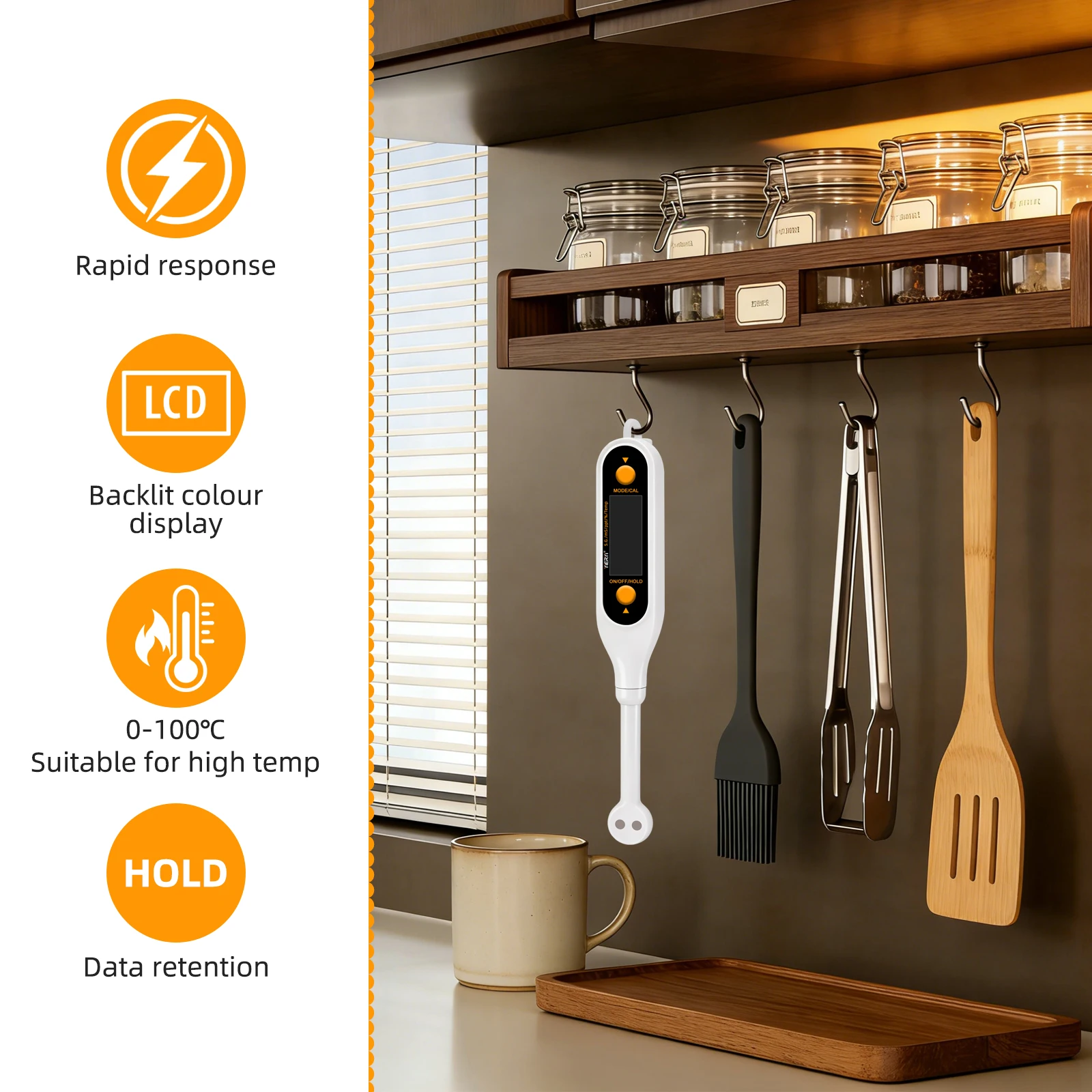 Digital Salinity Tester: 5-in-1 Food-Safe Platinum Probe for High Precision in Broth Sauces and Brine - Portable Meter for