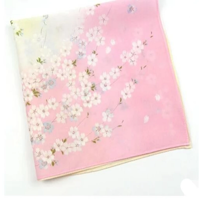 Small fresh cotton and wind Sakura lady handkerchief handkerchief