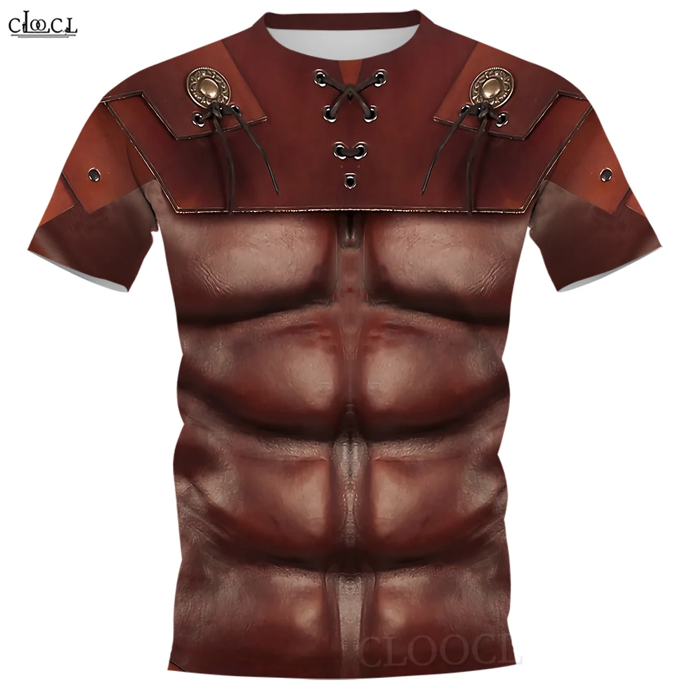 CLOOCL Men T-shirt Pattern Armor Pectoral Muscles 3D Graphics Printed Women Shirt Unisex Short Sleeve Casual Streetwear Tops