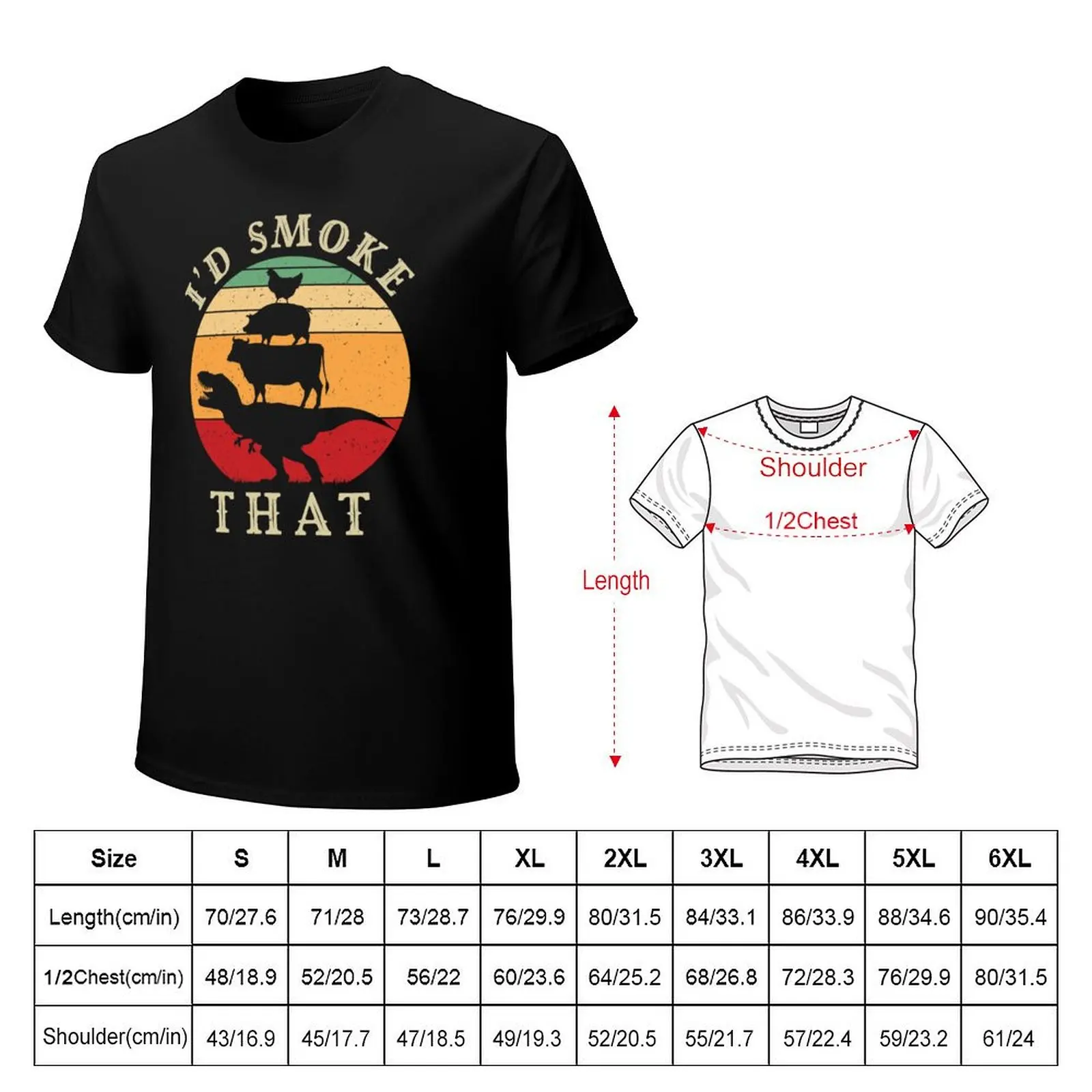 I'd Smoke That Perfect Pitmaster Gift Meat Grilling Barbecue Meat Smoker T-Shirt Plus Size Outdoor Casual Top