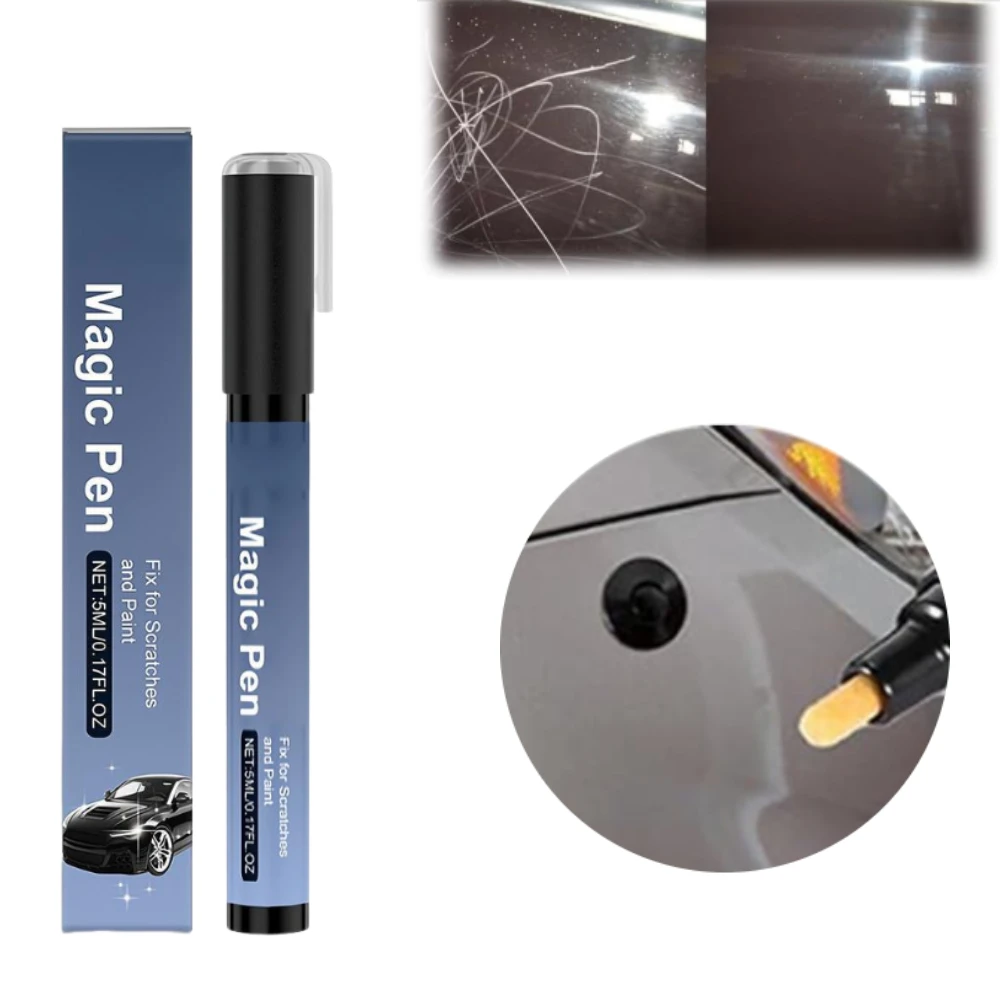 Magic Car Paint Repair Pen 5ml, Universal for All Vehicle Types, Quickly Erases Scratches, Swirl Marks and Scuffs, DIY Car Paint