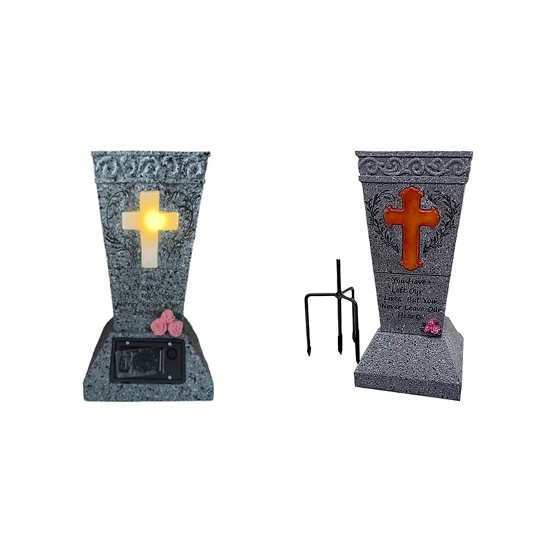 

Crosses Graveyard Flower Pot, Cemetery Vase, Memorial Flower Stand With Spiked Tombstone, Flower Pot Display