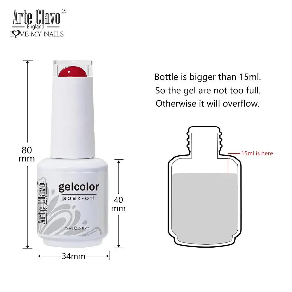 Arte Clavo 15 مللي بلون هلام مسمار البولندية الربيع الصيف سلسلة شبه دائم الأشعة فوق البنفسجية هلام نقع قبالة الأشعة فوق البنفسجية لتقوم بها بنفسك تصميم هلام مسمار الورنيش