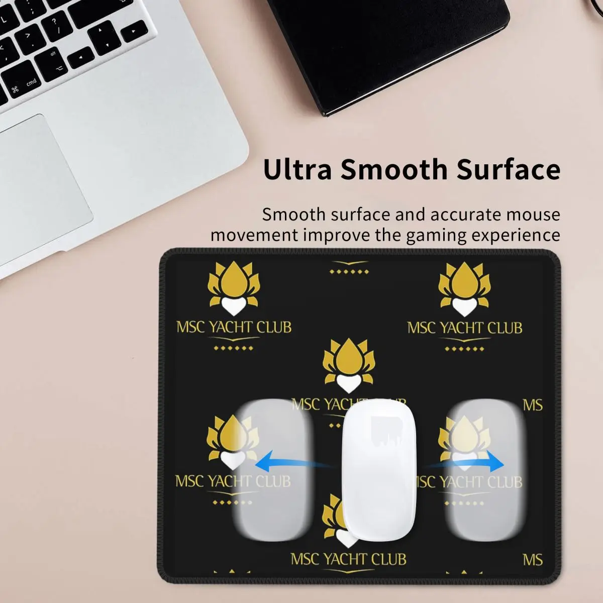 MSC Yacht Club Logo Design Cap Mouse Pad Computer Keyboard Mouse Mat Gaming Laptop Desk Mat Office Table Mats #3